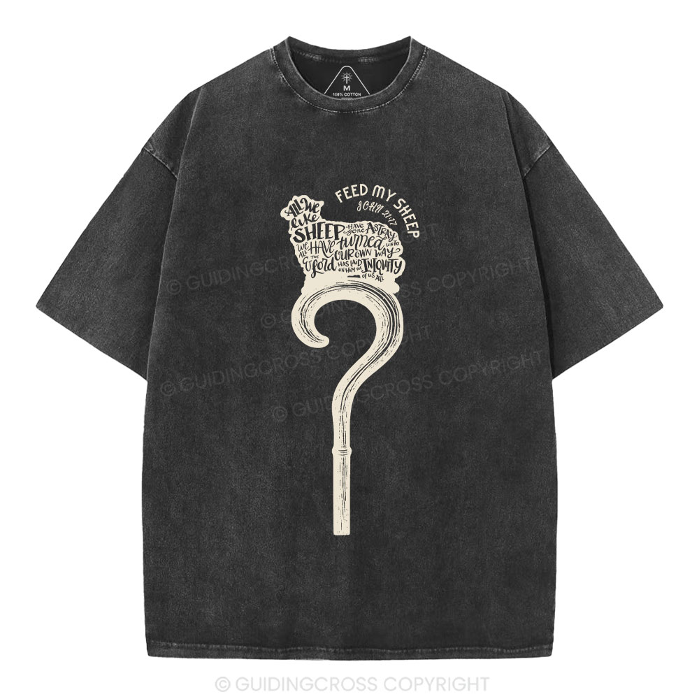 Feed My Sheep Christian Washed T-Shirt