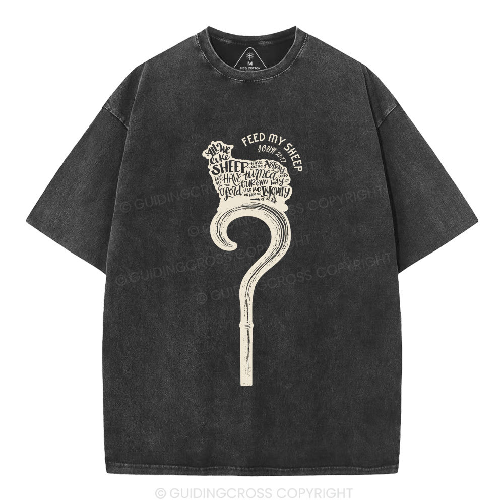 Feed My Sheep Christian Washed T-Shirt