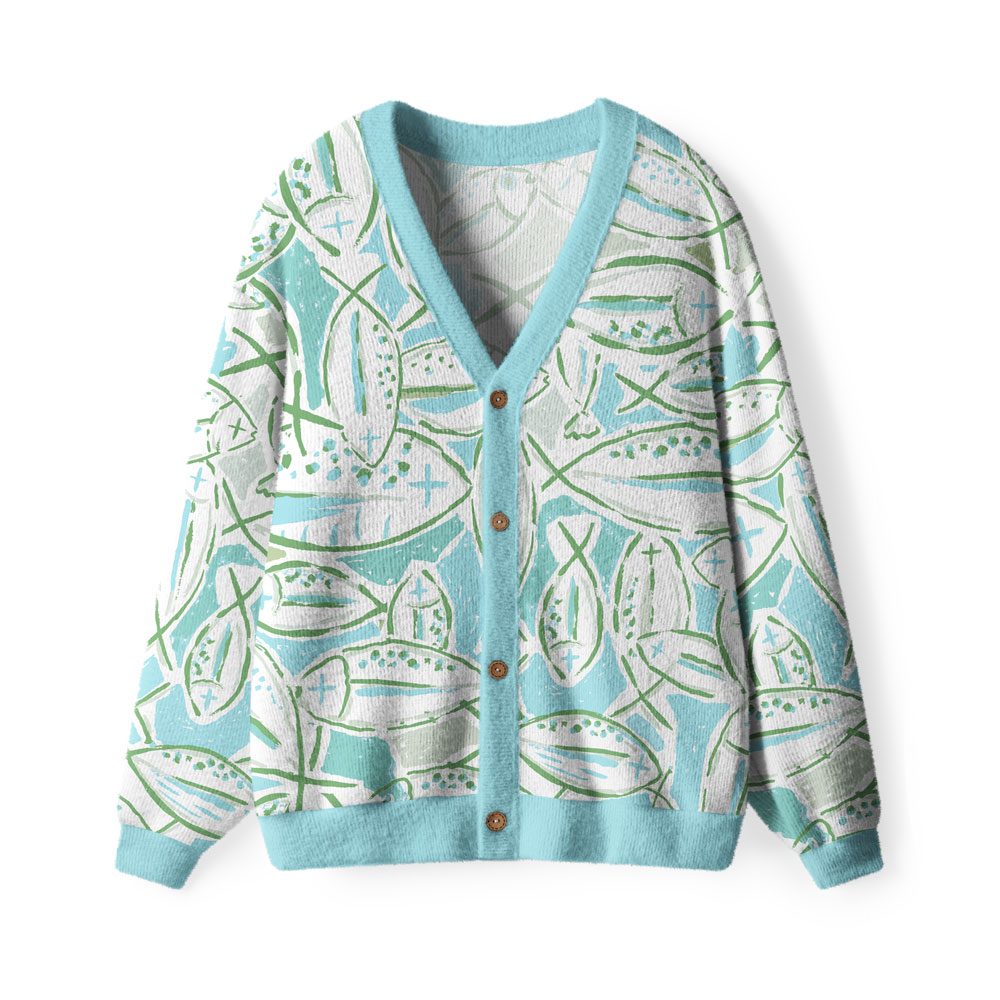 Fishers Of Man Furry Christian Lightweight Cardigan