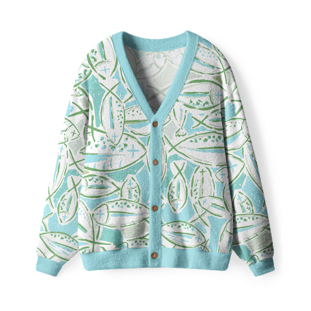 Fishers Of Man Furry Christian Lightweight Cardigan