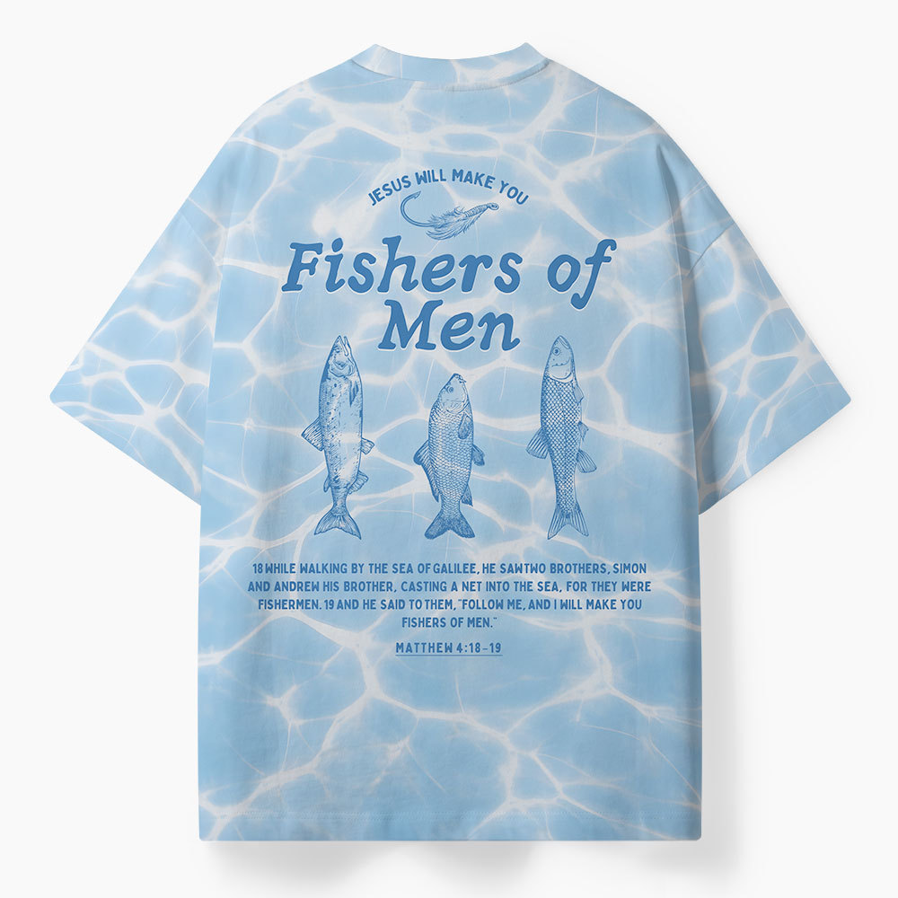 Fishers Of Man Oversized All-Over Print Christian T-Shirt