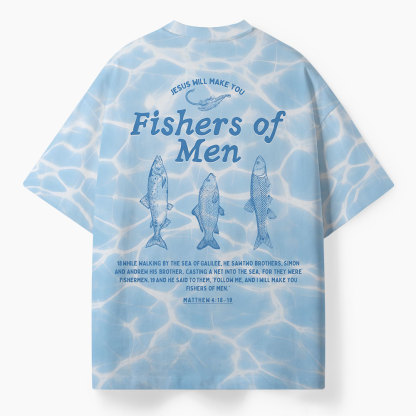 Fishers Of Man Oversized All-Over Print Christian T-Shirt