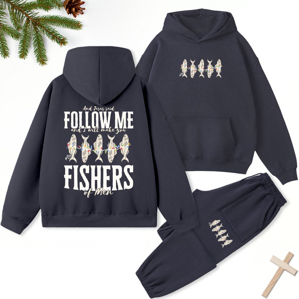 Fishers Of Men Christian Christmas Fleece Hoodie Set