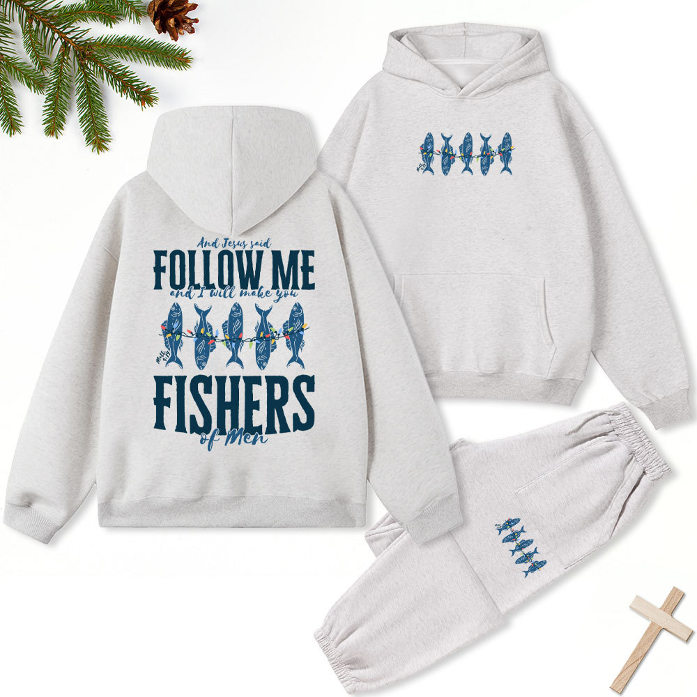 Fishers Of Men Christian Christmas Fleece Hoodie Set