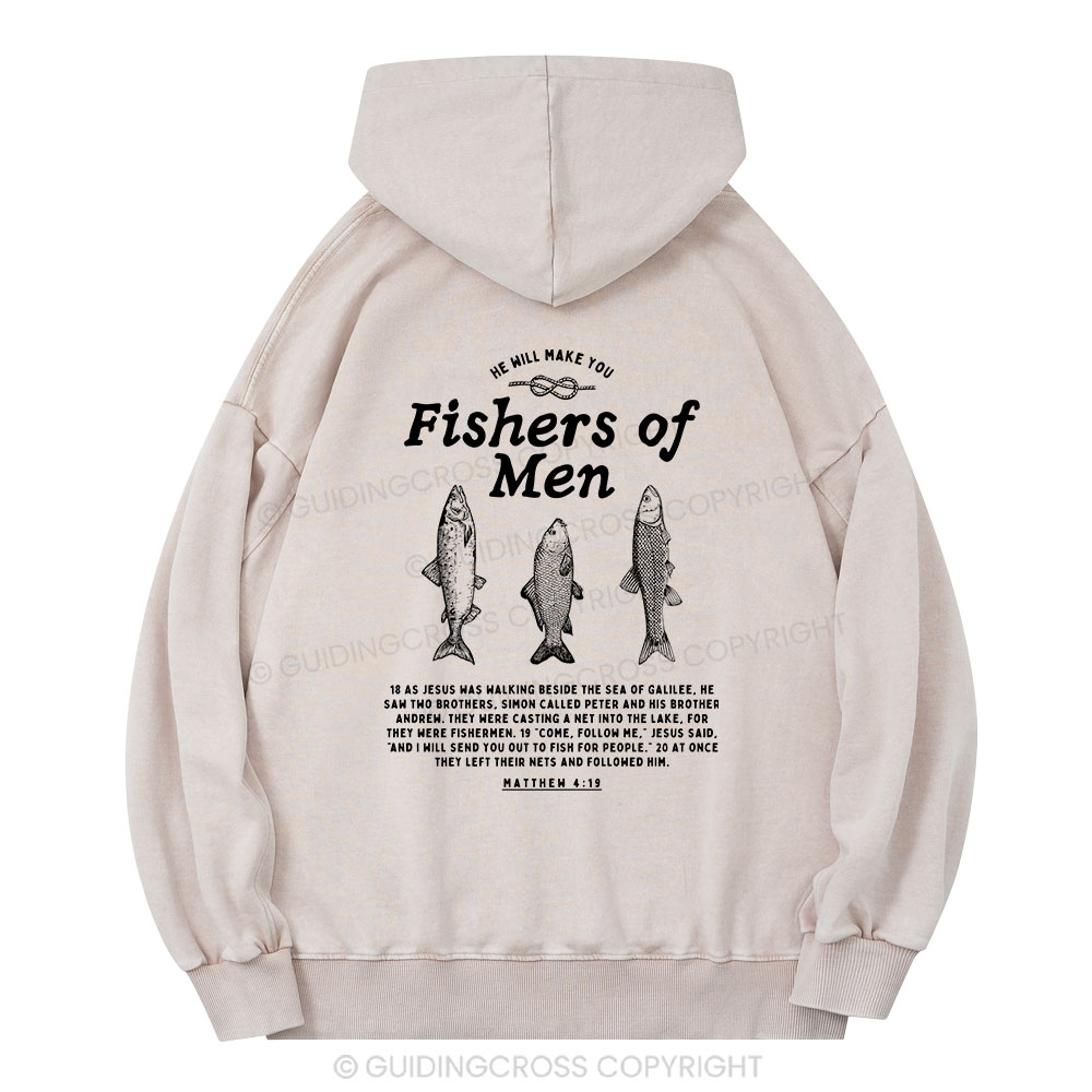 Fishers Of Men Christian Washed Hoodie