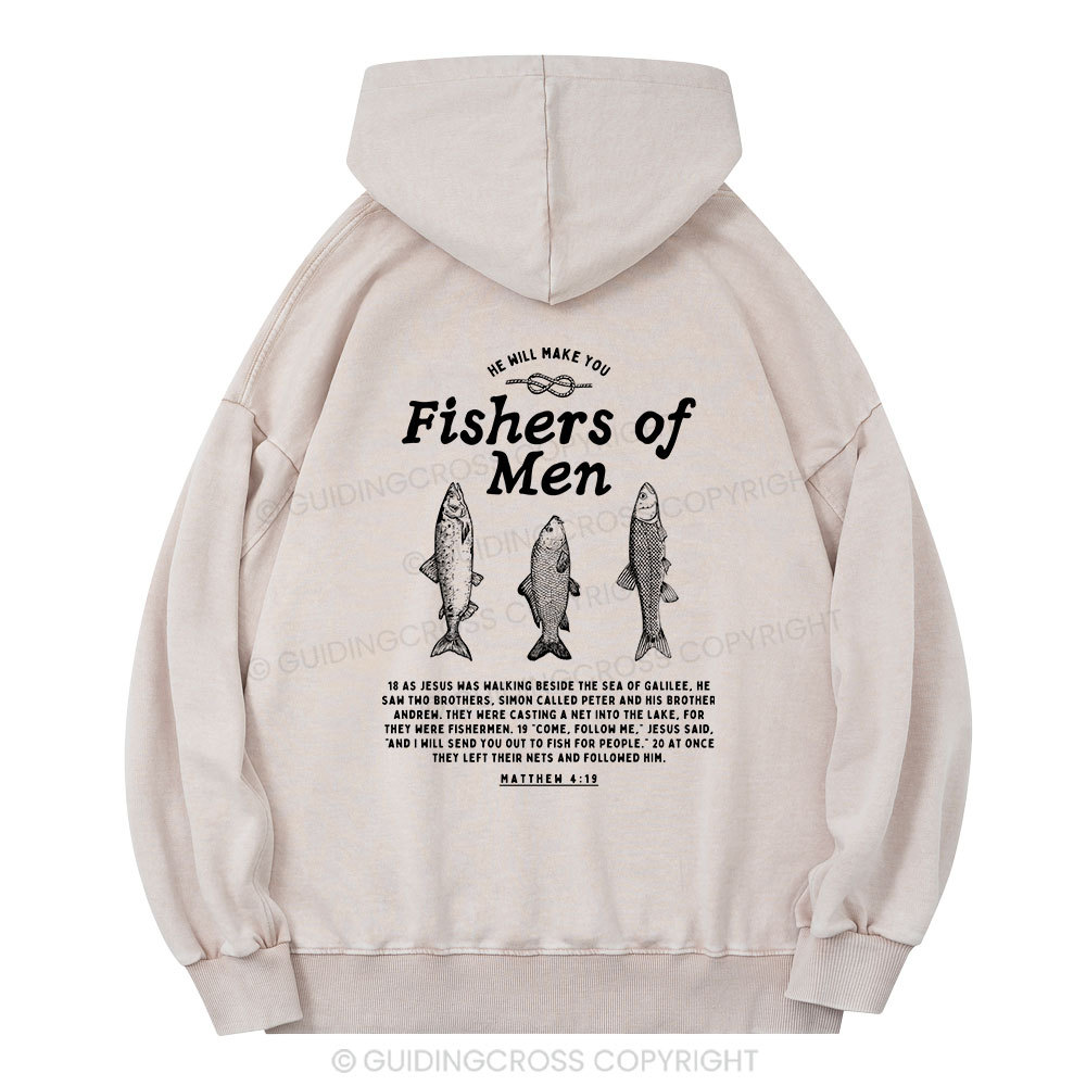Fishers Of Men Christian Washed Hoodie