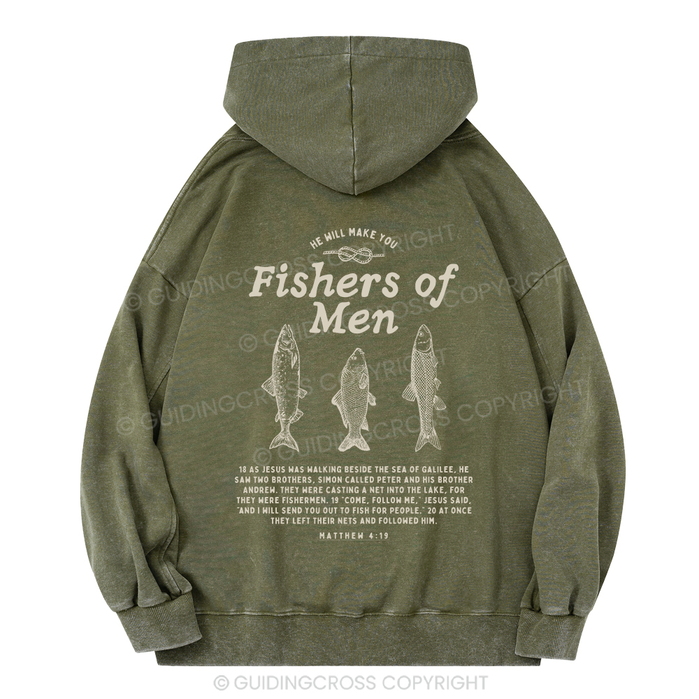 Fishers Of Men Christian Washed Hoodie