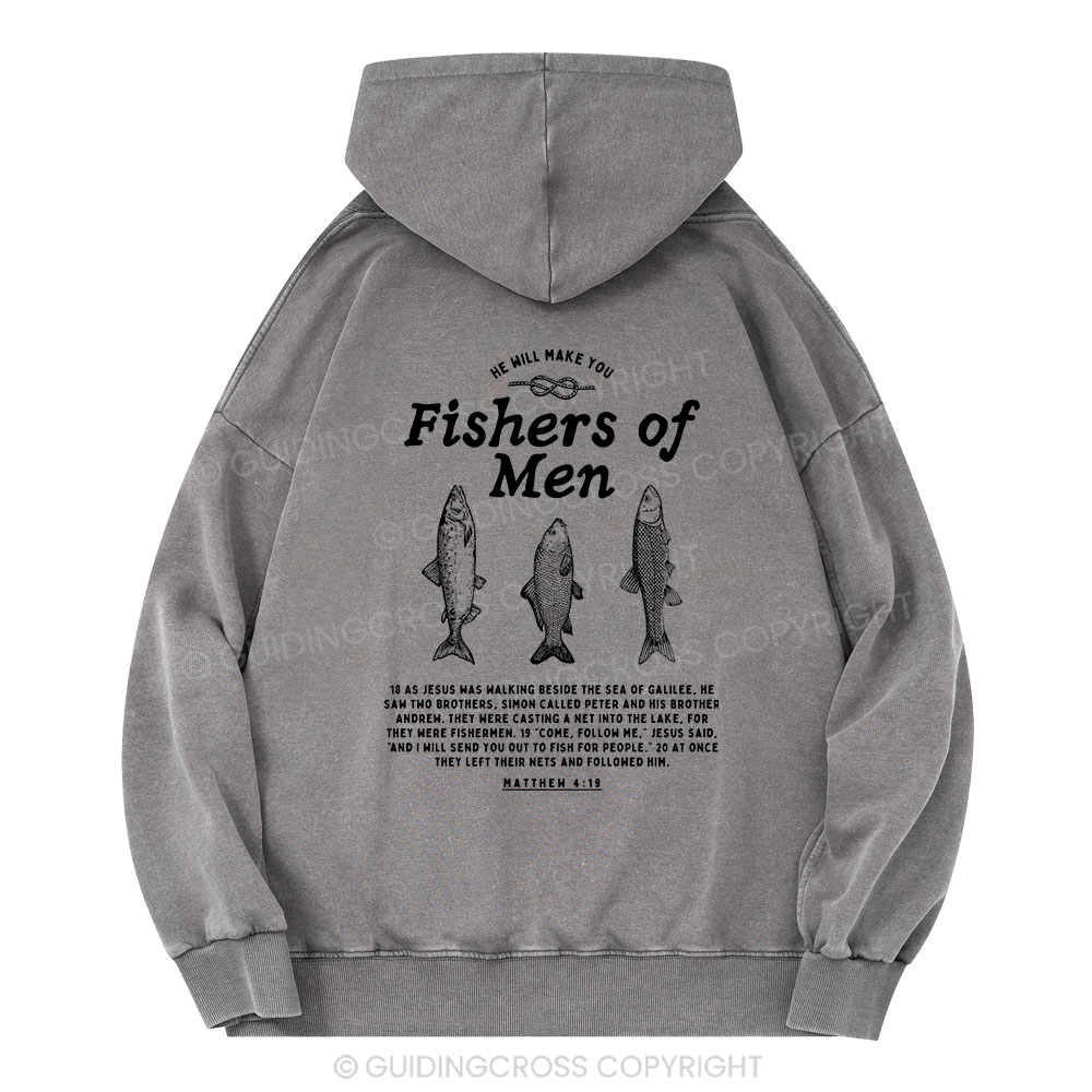 Fishers Of Men Christian Washed Hoodie