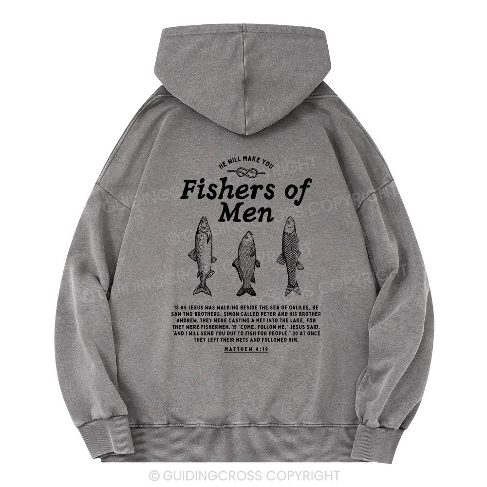 Fishers Of Men Christian Washed Hoodie