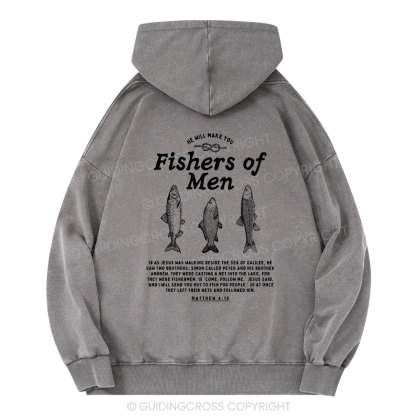 Fishers Of Men Christian Washed Hoodie
