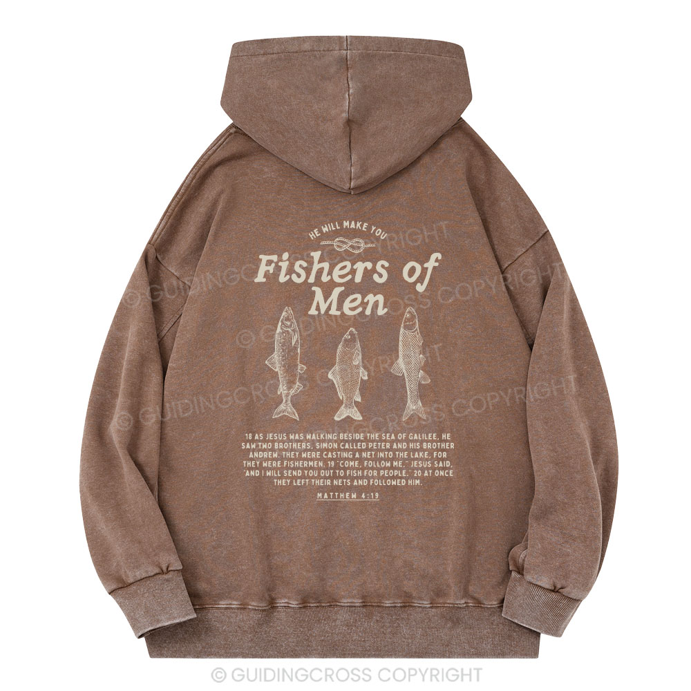 Fishers Of Men Christian Washed Hoodie