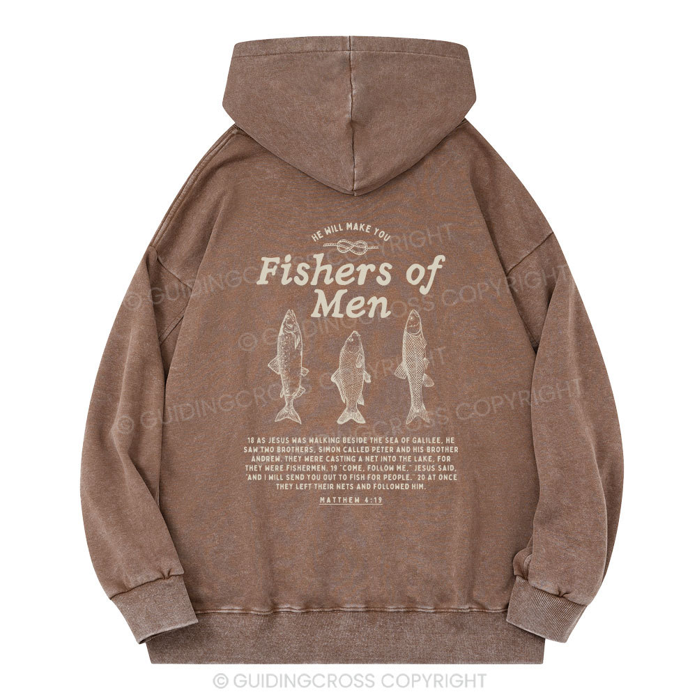 Fishers Of Men Christian Washed Hoodie