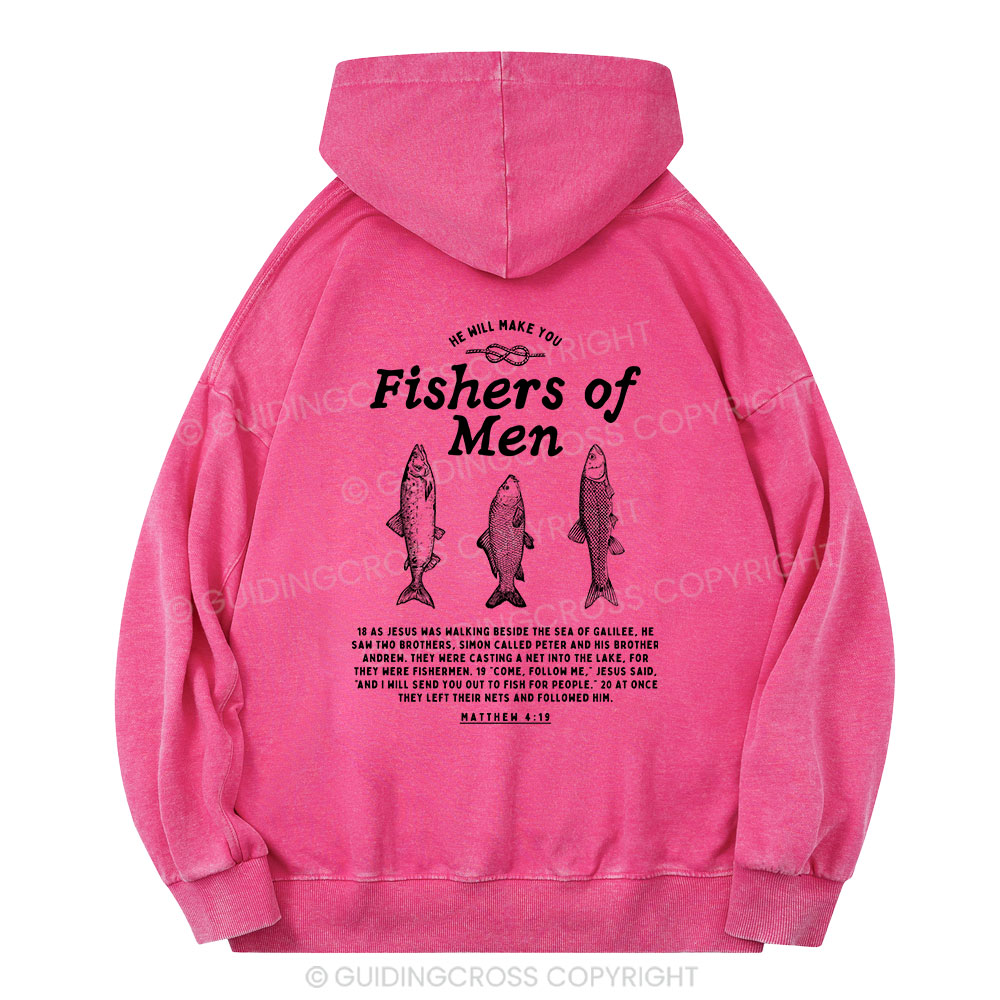 Fishers Of Men Christian Washed Hoodie