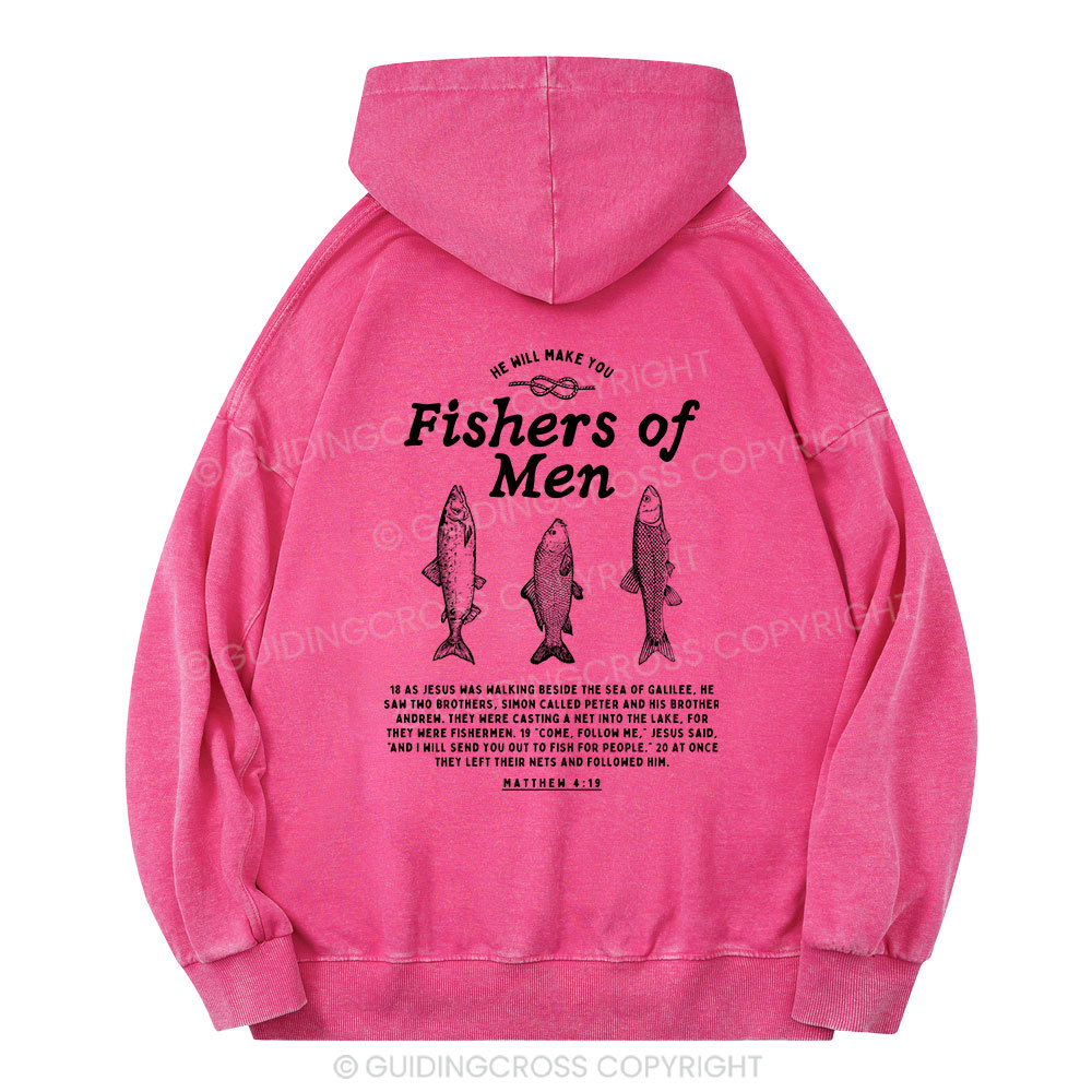 Fishers Of Men Christian Washed Hoodie