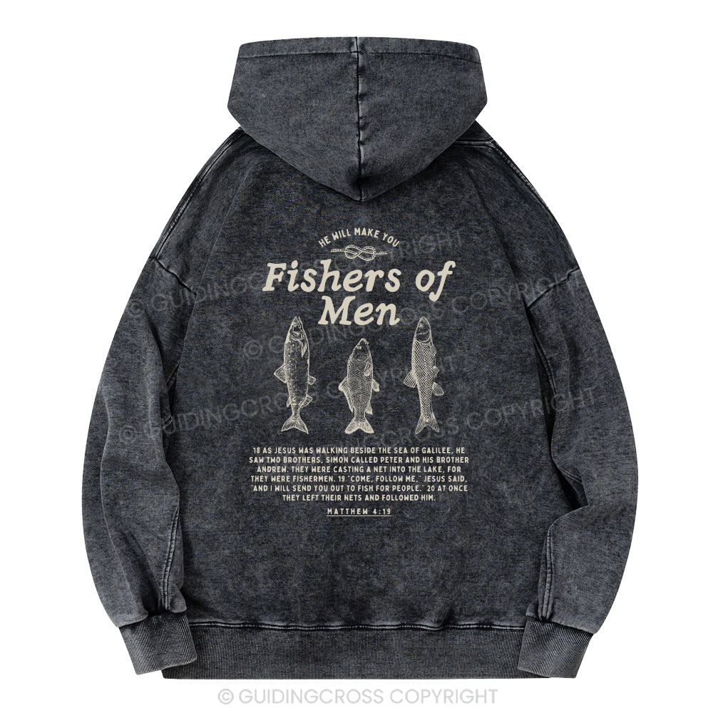 Fishers Of Men Christian Washed Hoodie
