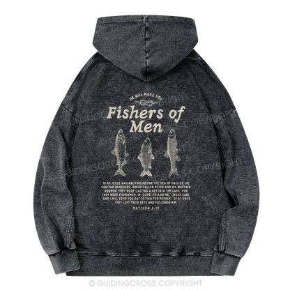 Fishers Of Men Christian Washed Hoodie