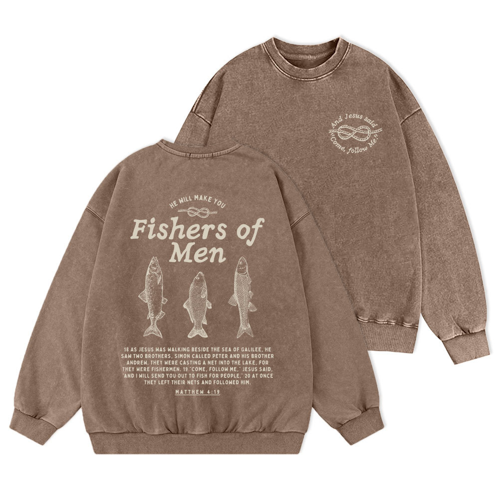 Fishers Of Men Christian Washed Sweatshirt