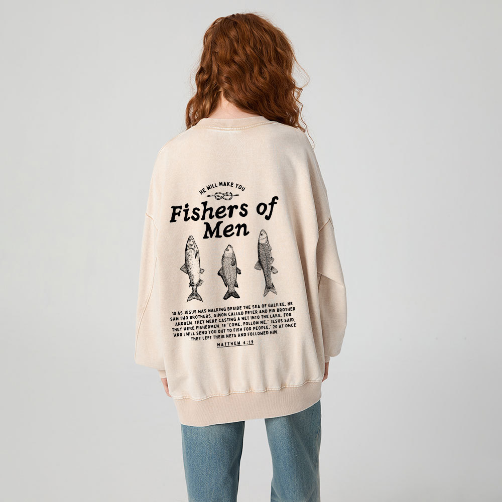 Fishers Of Men Christian Washed Sweatshirt