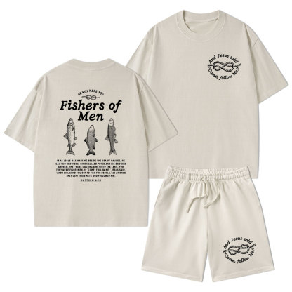 Fishers Of Men Christian Washed T-Shirt & Shorts