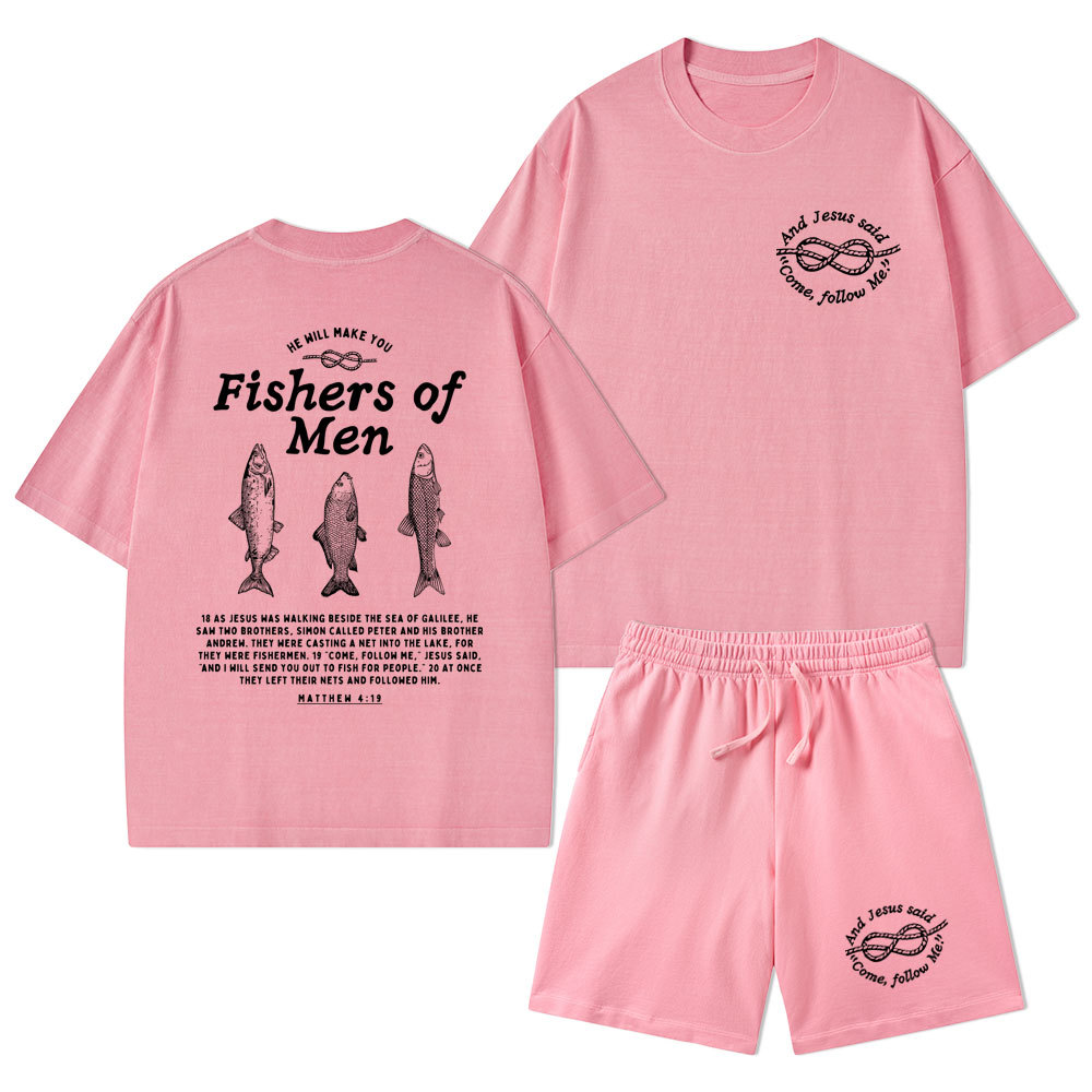 Fishers Of Men Christian Washed T-Shirt & Shorts