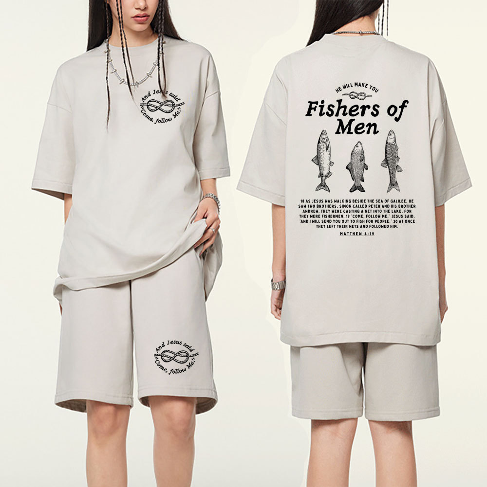 Fishers Of Men Christian Washed T-Shirt & Shorts