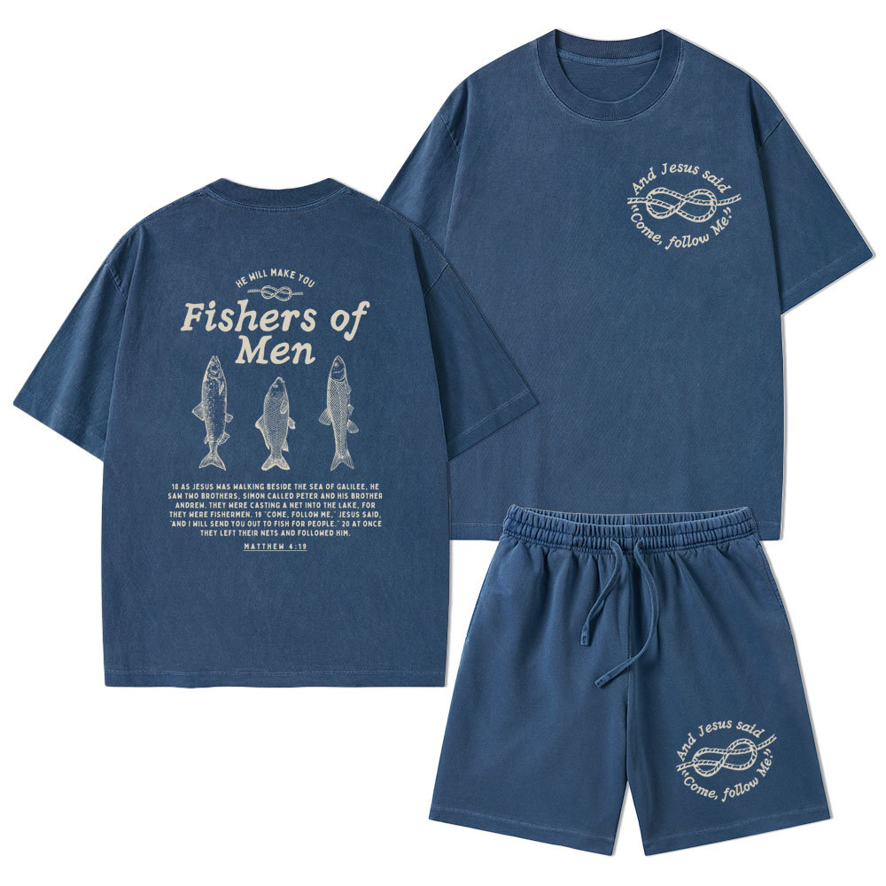 Fishers Of Men Christian Washed T-Shirt & Shorts
