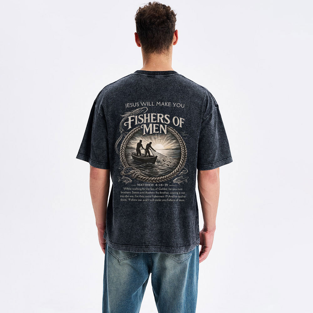 Fishers Of Men Christian Washed T-Shirt