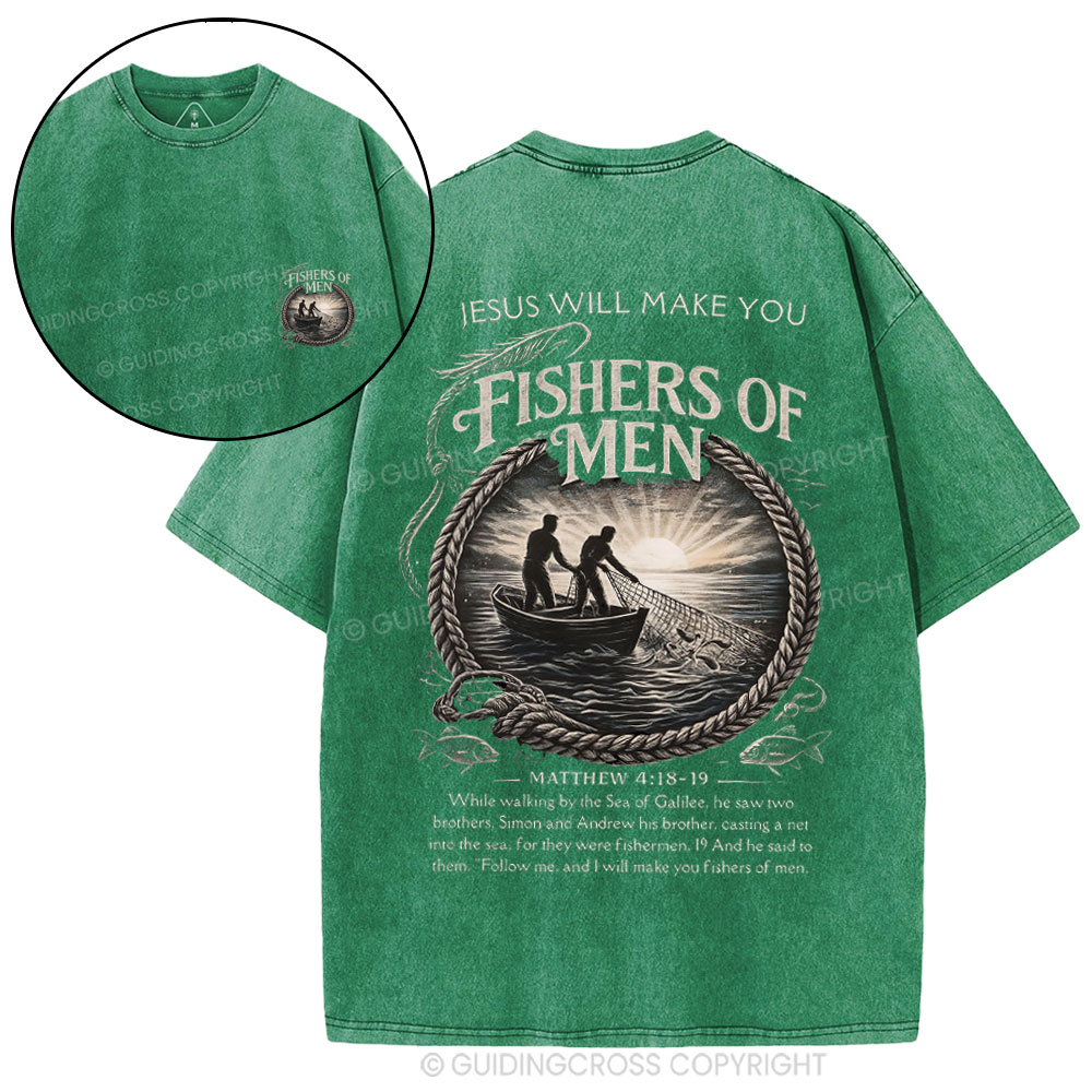 Fishers Of Men Christian Washed T-Shirt