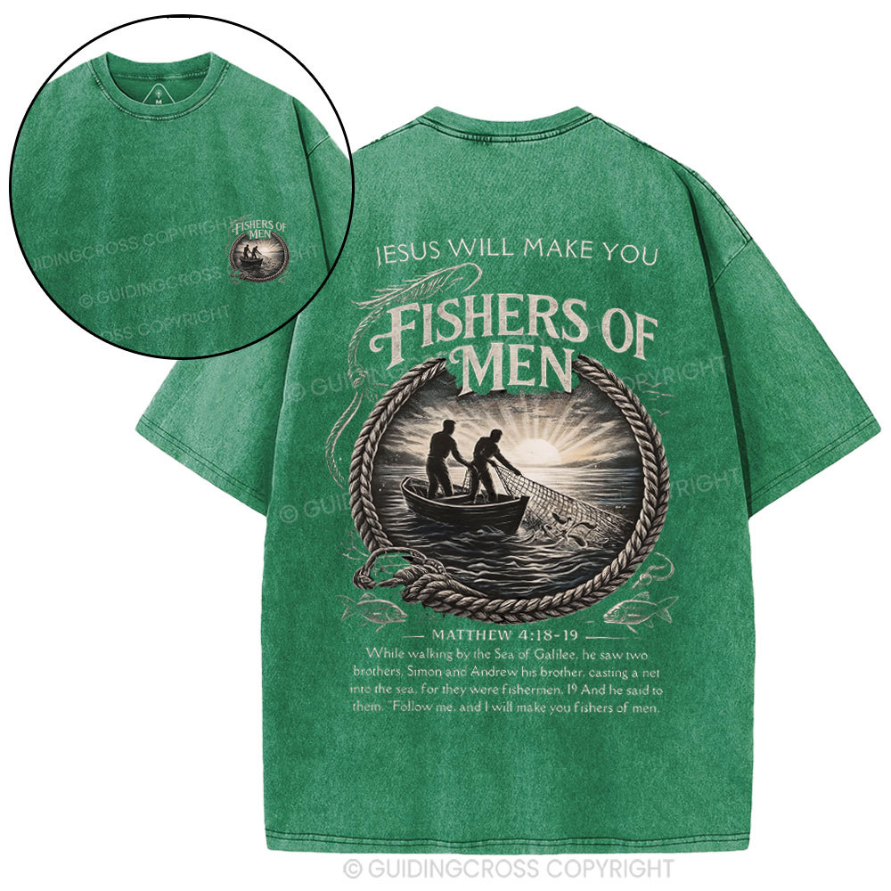 Fishers Of Men Christian Washed T-Shirt