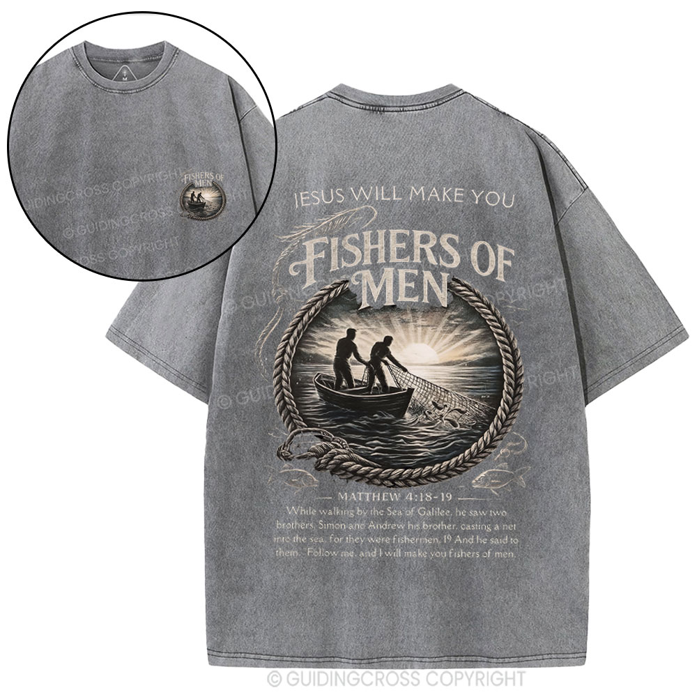Fishers Of Men Christian Washed T-Shirt