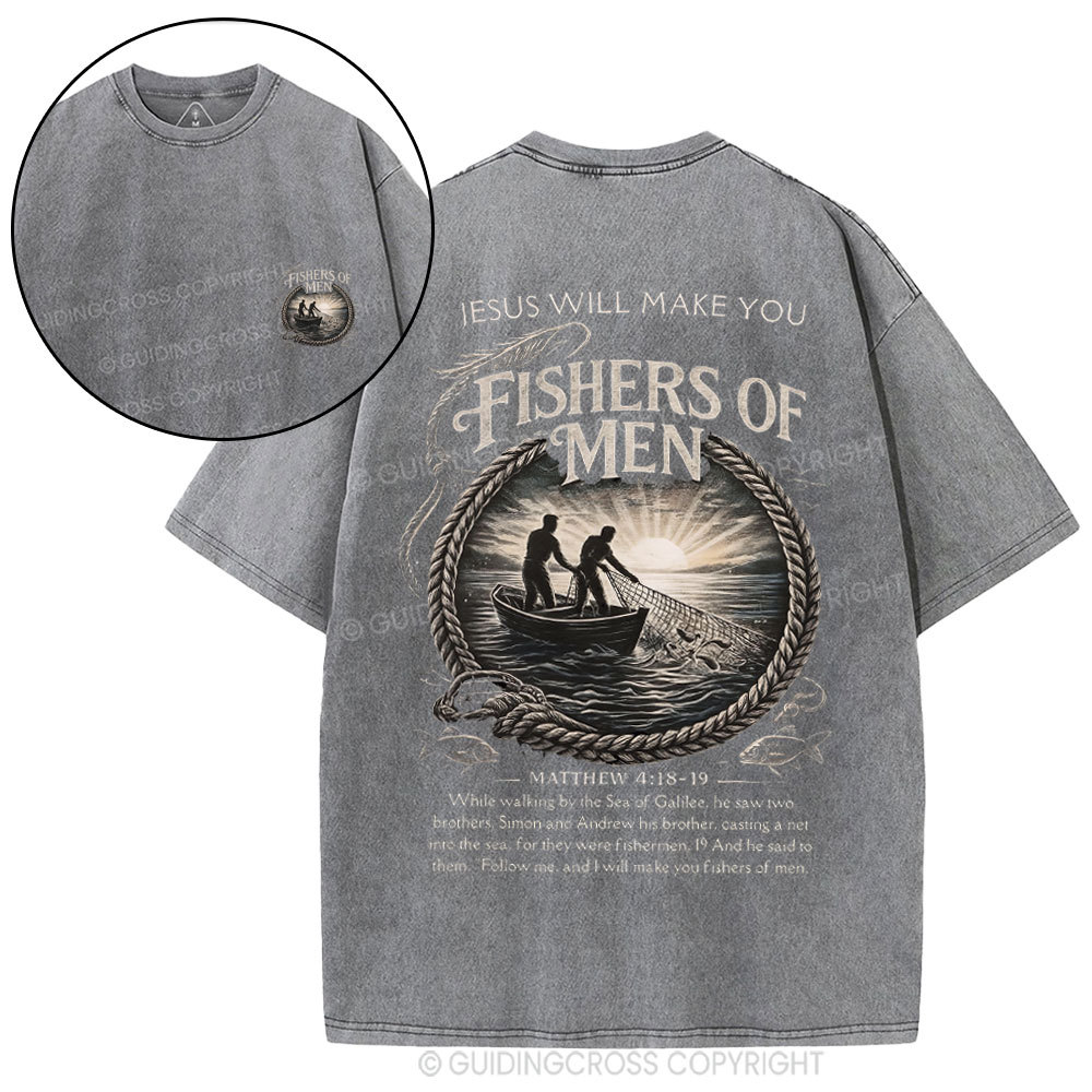 Fishers Of Men Christian Washed T-Shirt