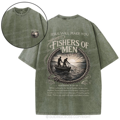 Fishers Of Men Christian Washed T-Shirt