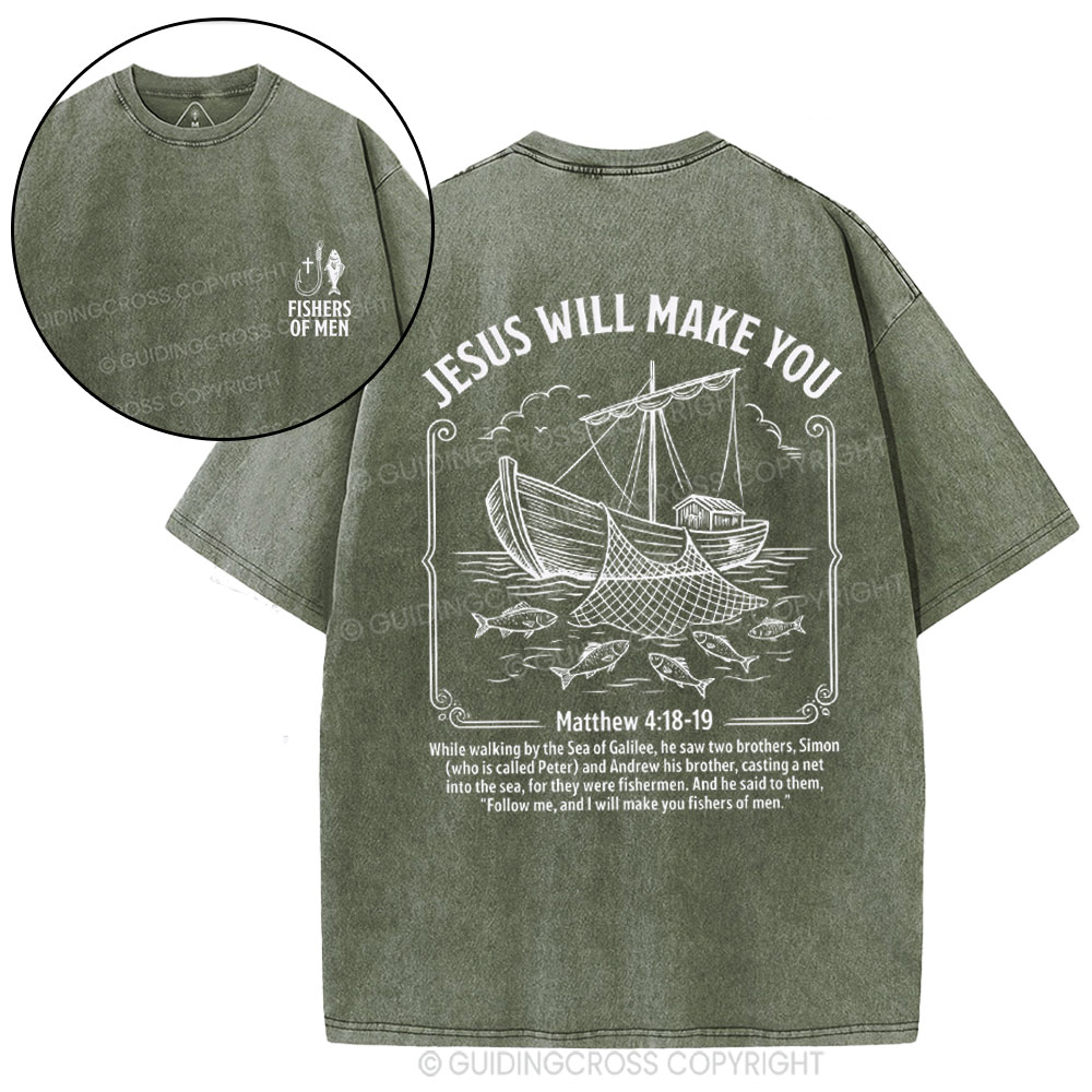 Fishers Of Men Chrsitian Washed T-Shirt