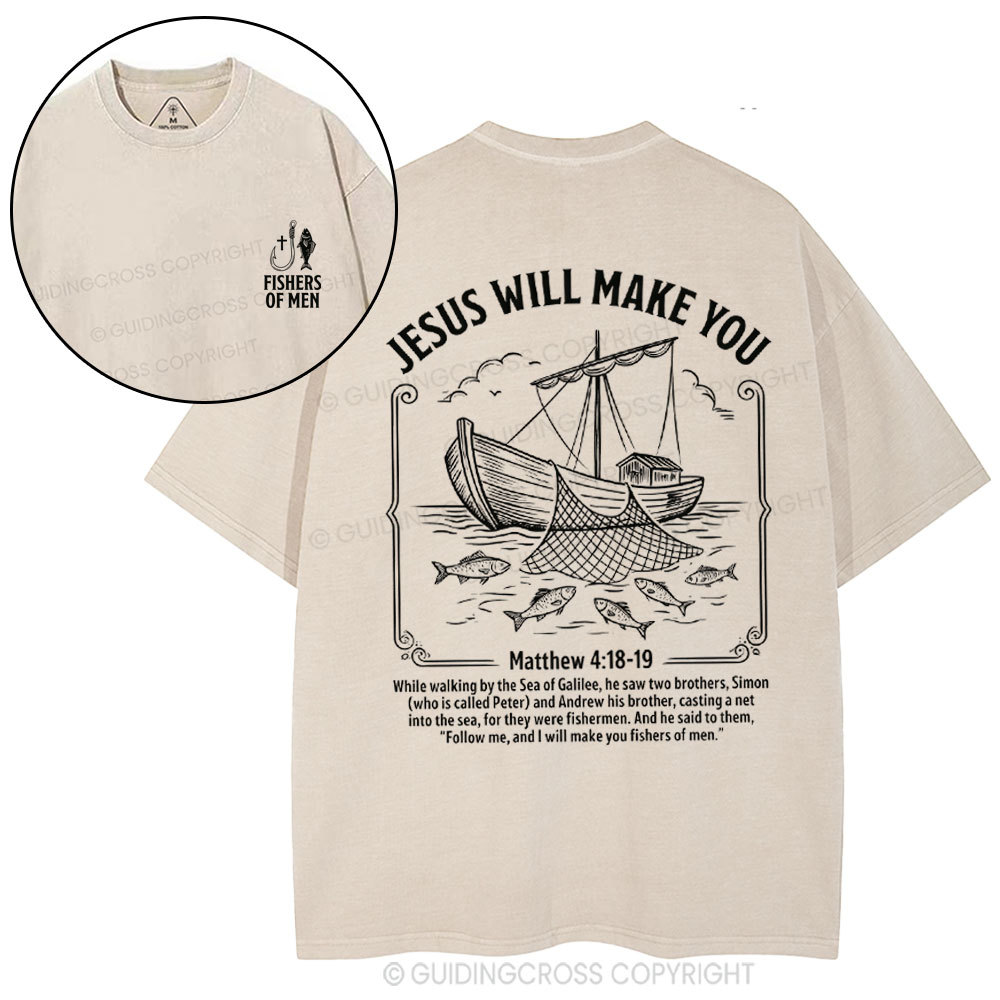 Fishers Of Men Chrsitian Washed T-Shirt