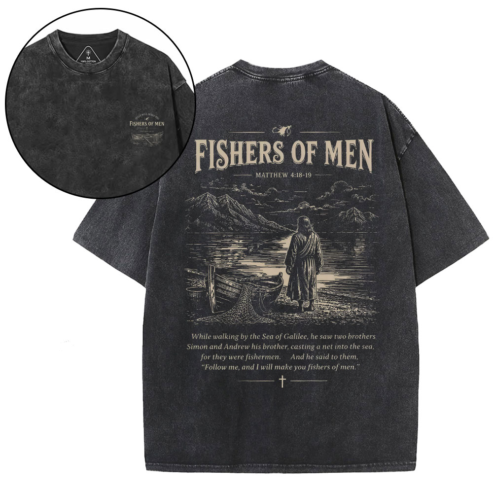 Fishers Of Men Christian Washed T-Shirt