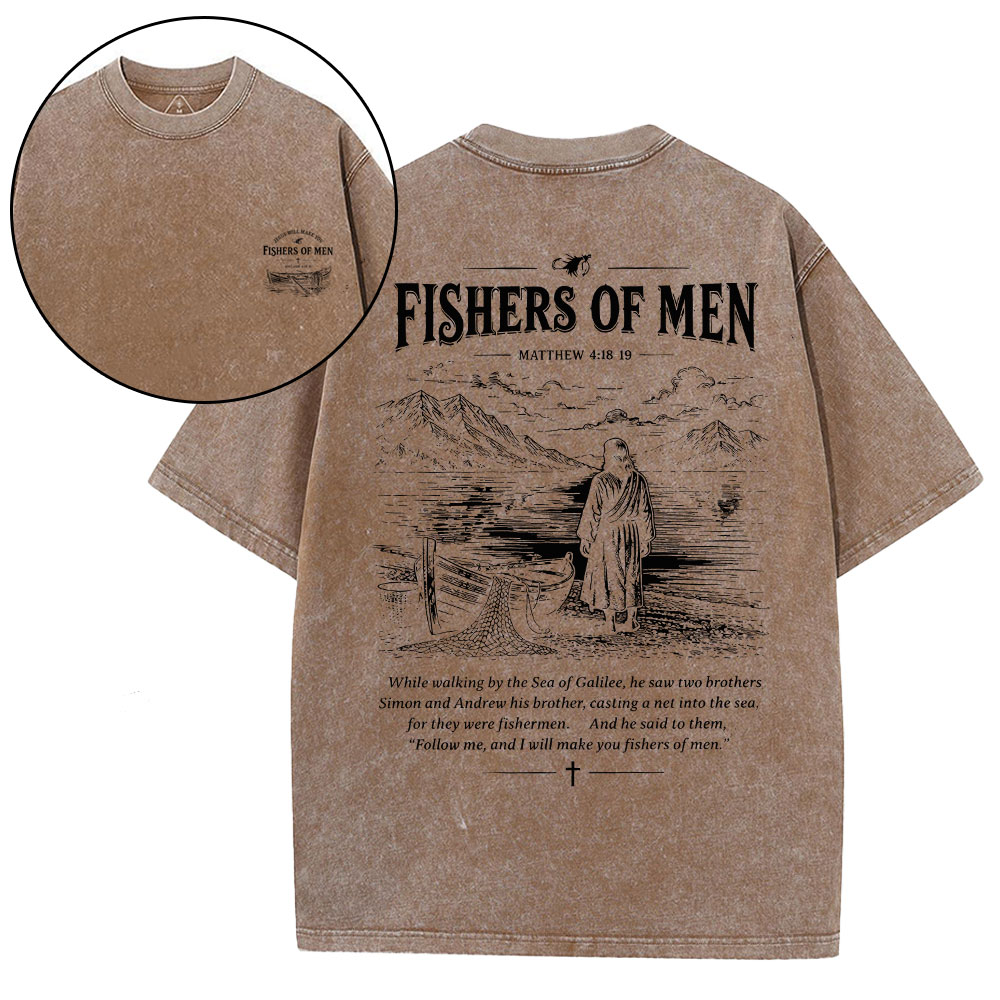 Fishers Of Men Christian Washed T-Shirt