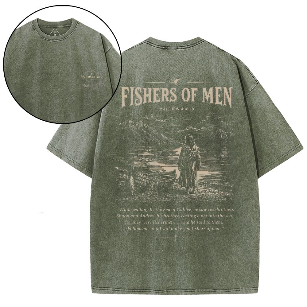 Fishers Of Men Christian Washed T-Shirt