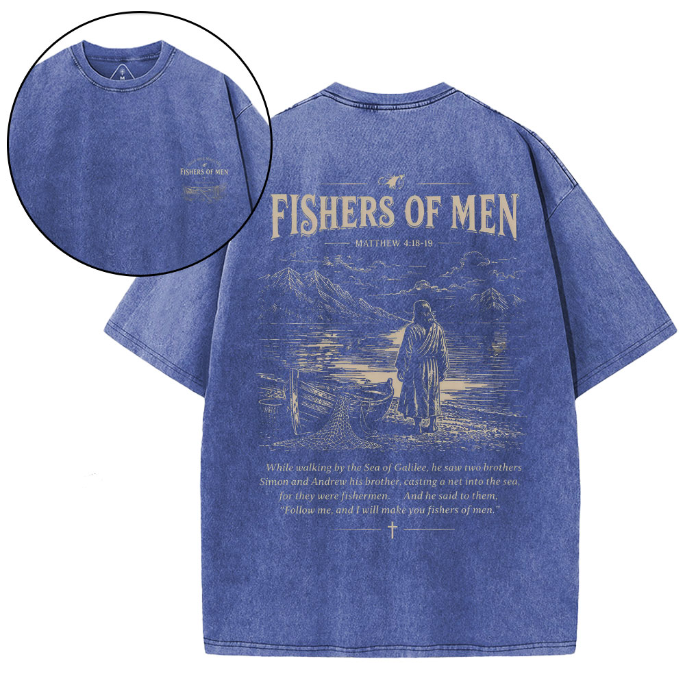 Fishers Of Men Christian Washed T-Shirt