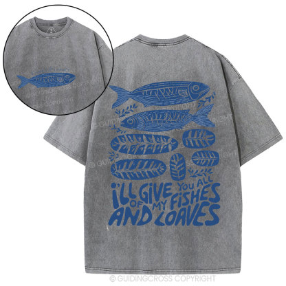 Fishes And Loaves Christian Washed T-Shirt
