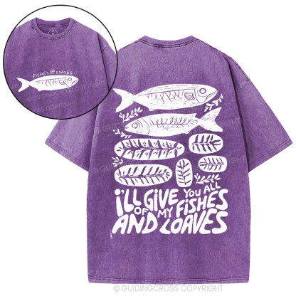 Fishes And Loaves Christian Washed T-Shirt