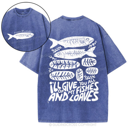 Fishes And Loaves Christian Washed T-Shirt