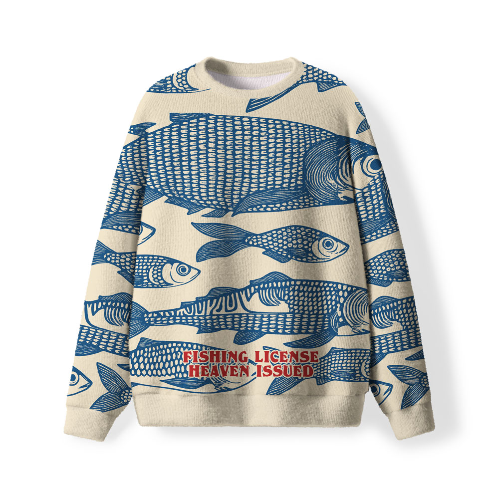 Fishing License Heaven Issues Christian Lightweight Sweater