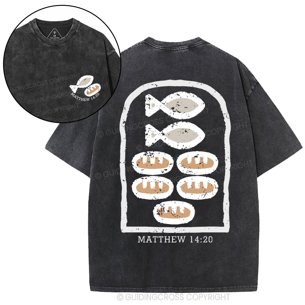 Five Loaves and Two Fishes Christian Washed T-Shirt