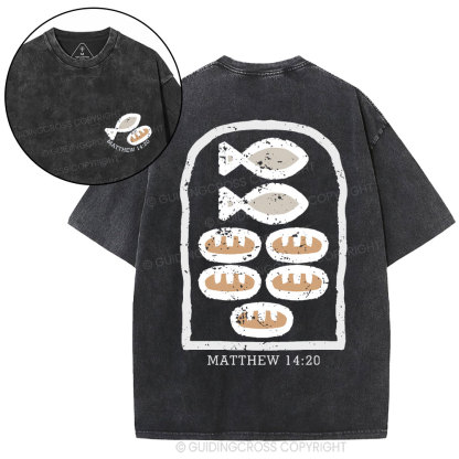 Five Loaves and Two Fishes Christian Washed T-Shirt