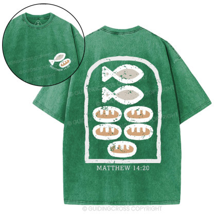 Five Loaves and Two Fishes Christian Washed T-Shirt