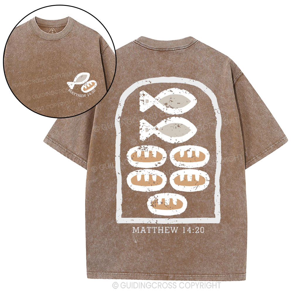 Five Loaves and Two Fishes Christian Washed T-Shirt