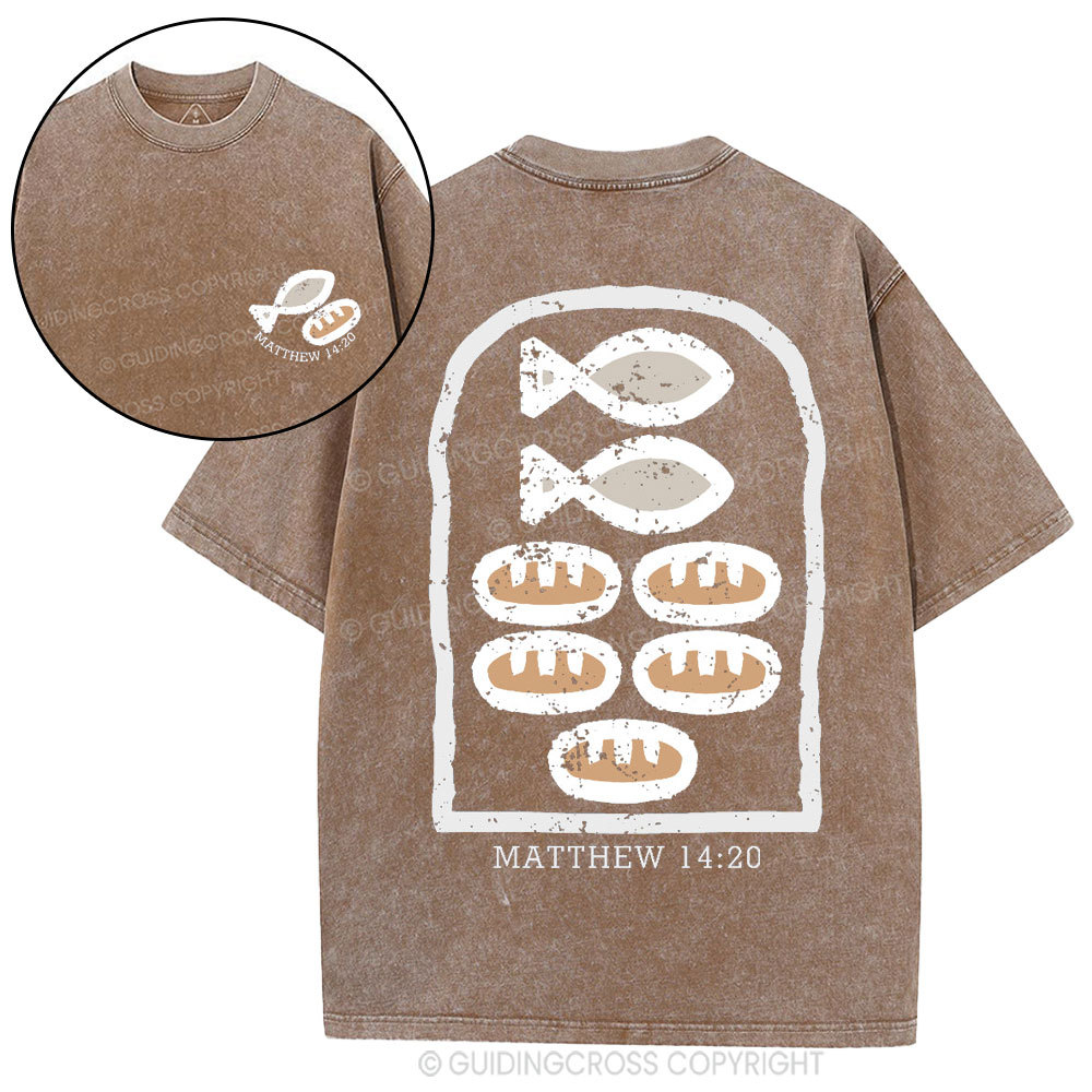 Five Loaves and Two Fishes Christian Washed T-Shirt