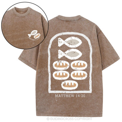 Five Loaves and Two Fishes Christian Washed T-Shirt