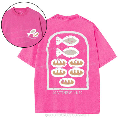 Five Loaves and Two Fishes Christian Washed T-Shirt