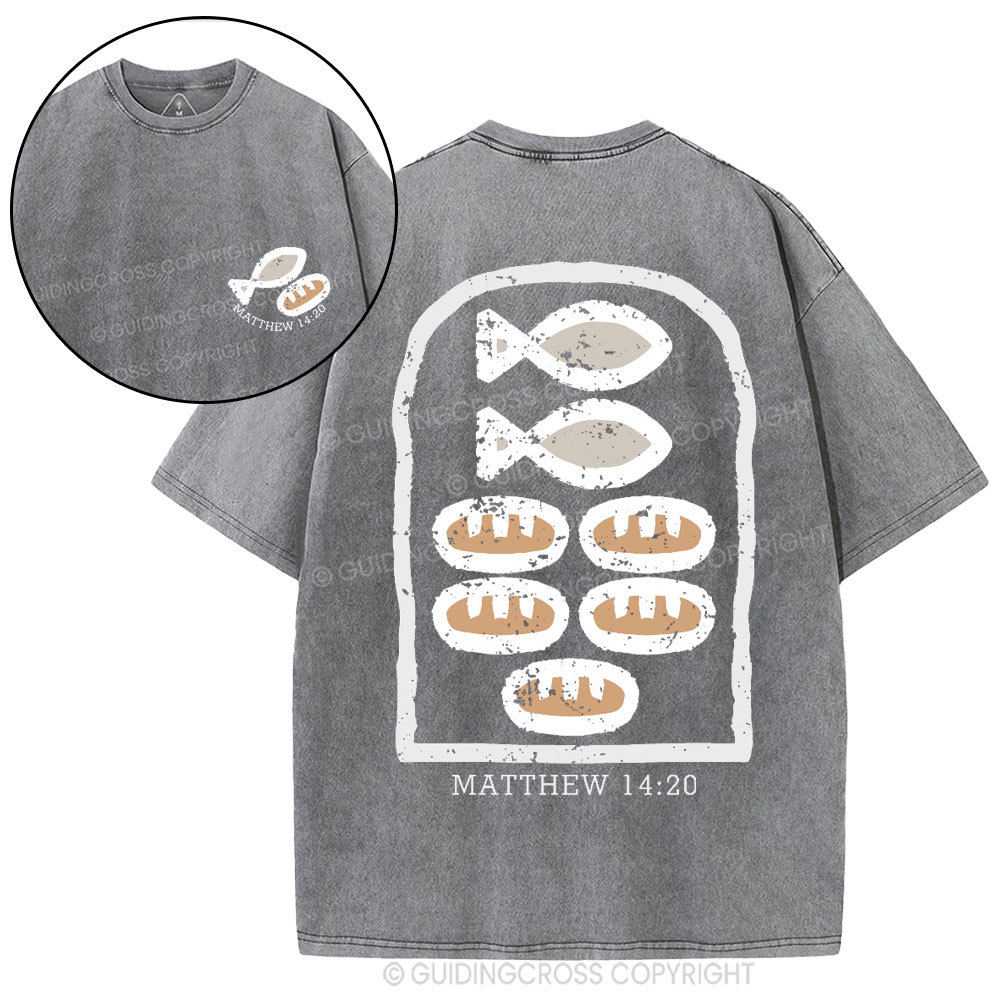 Five Loaves and Two Fishes Christian Washed T-Shirt
